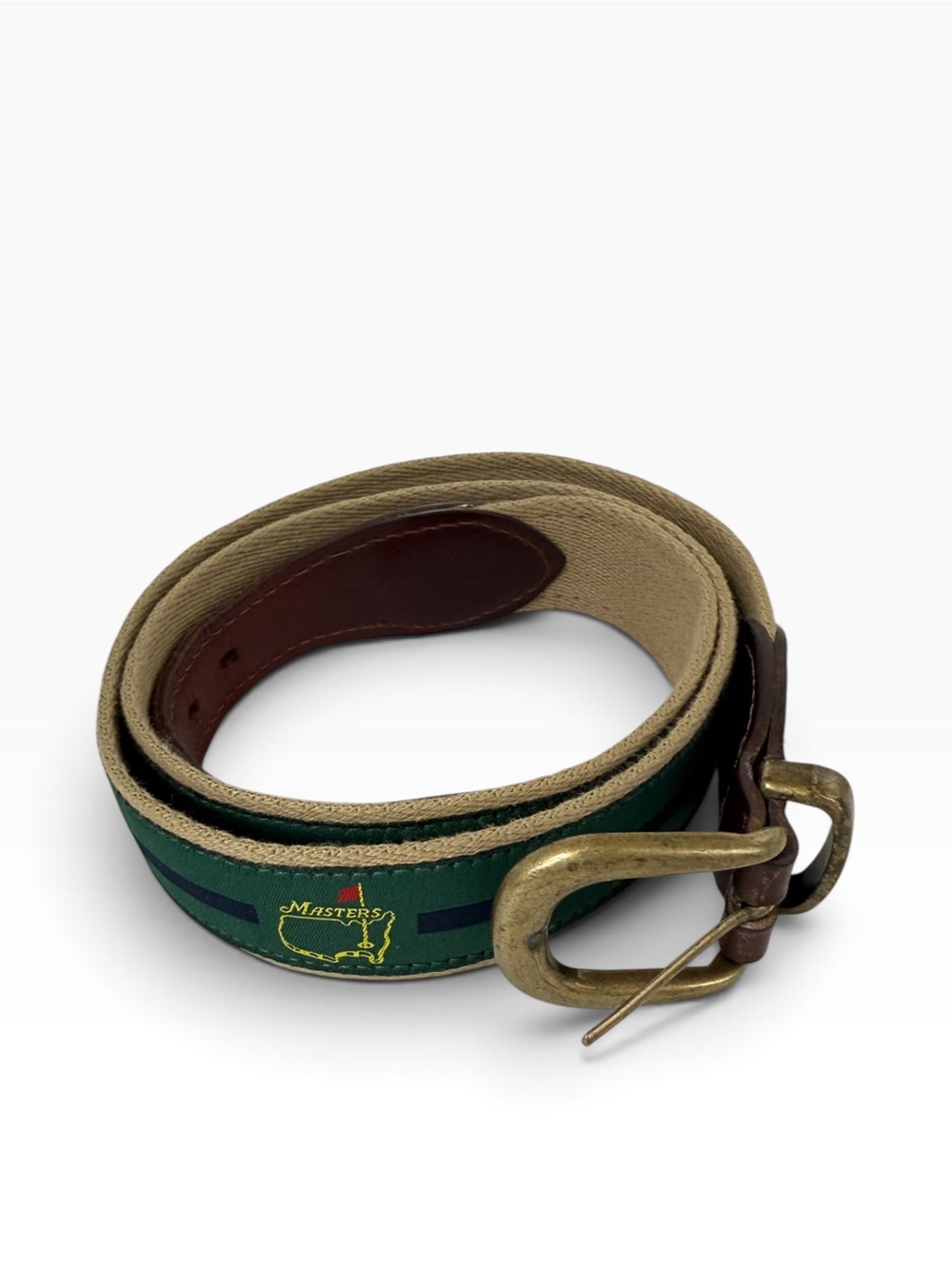 Vintage Masters Augusta National Golf Tournament Leather Canvas Belt Size 40